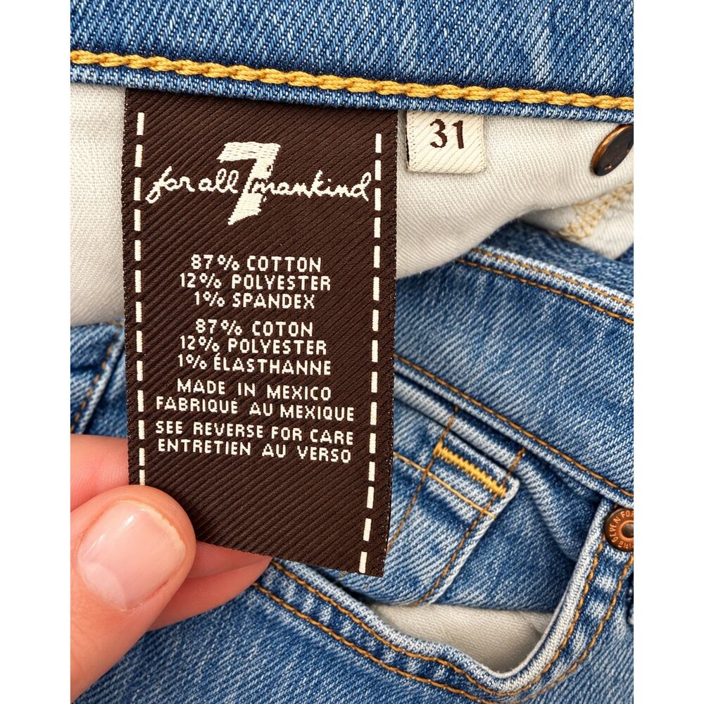 7 For All Mankind Bootcut Jean 31 Low Rise Stretch Y2K Model Off Duty Light Wash - Picture 12 of 13